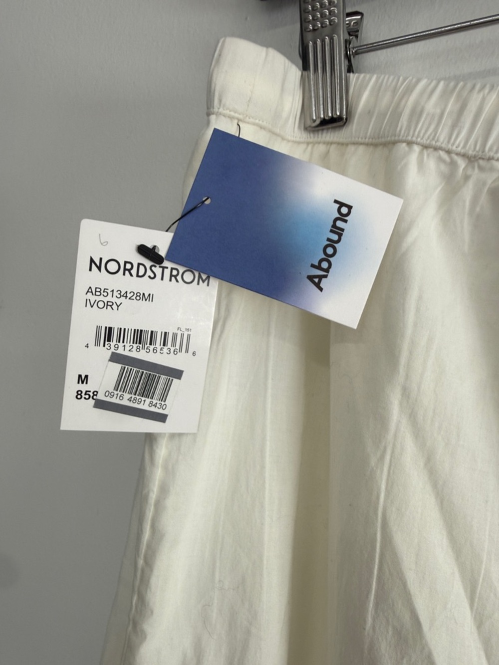 Abound White Tiered Maxi Skirt with Drawstring Waist Size Medium - Picture 5 of 10